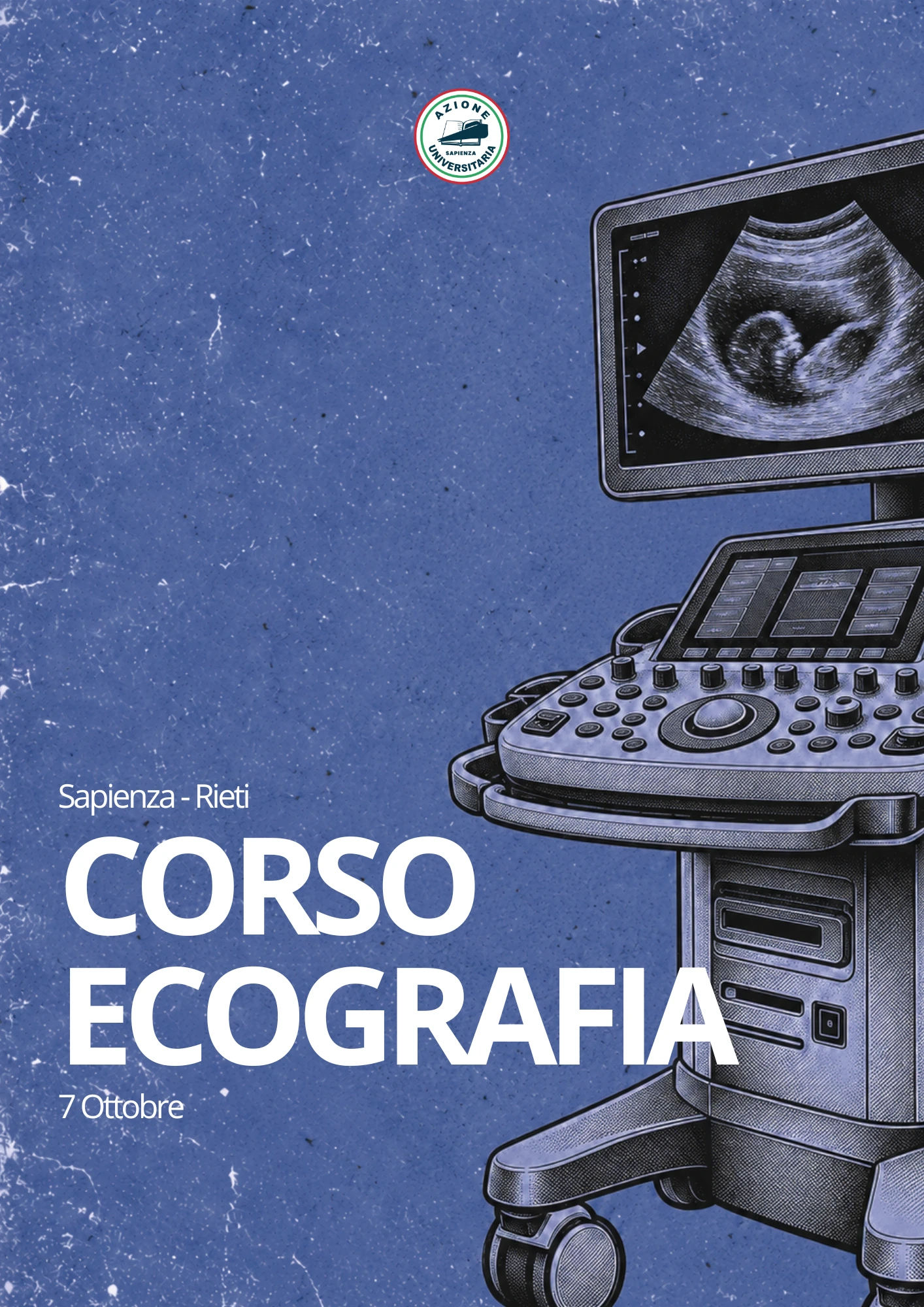 Locandina originale Corso Ecografia: 7 ottobre, Sapienza a Rieti